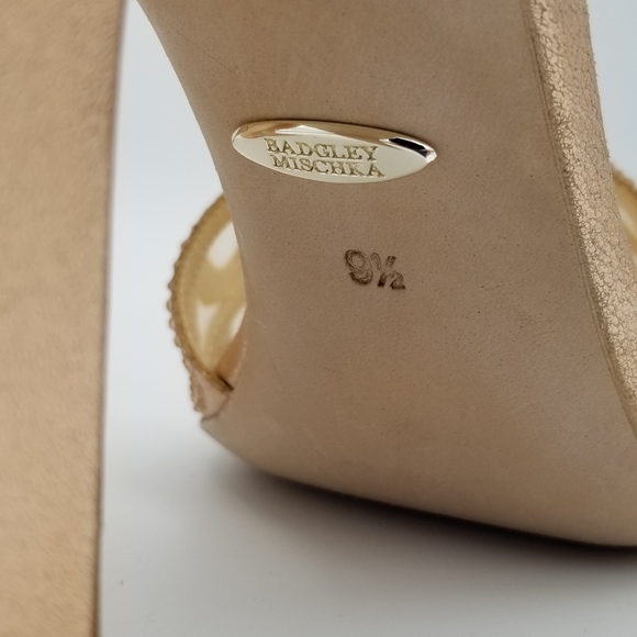 Badgley Mischka Hart Crystal Embellished Evening Shoes, Rose Gold, Women's 9.5 - Picture 12 of 16
